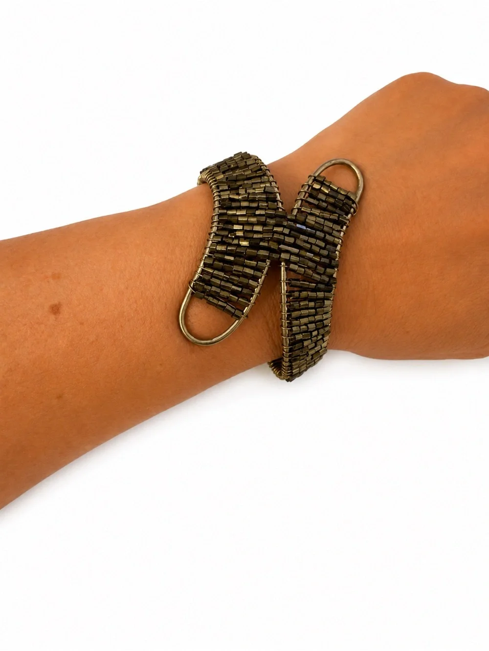 Handmade Sculptural Beaded Cuff Bracelet